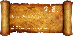 Haas Borbála névjegykártya